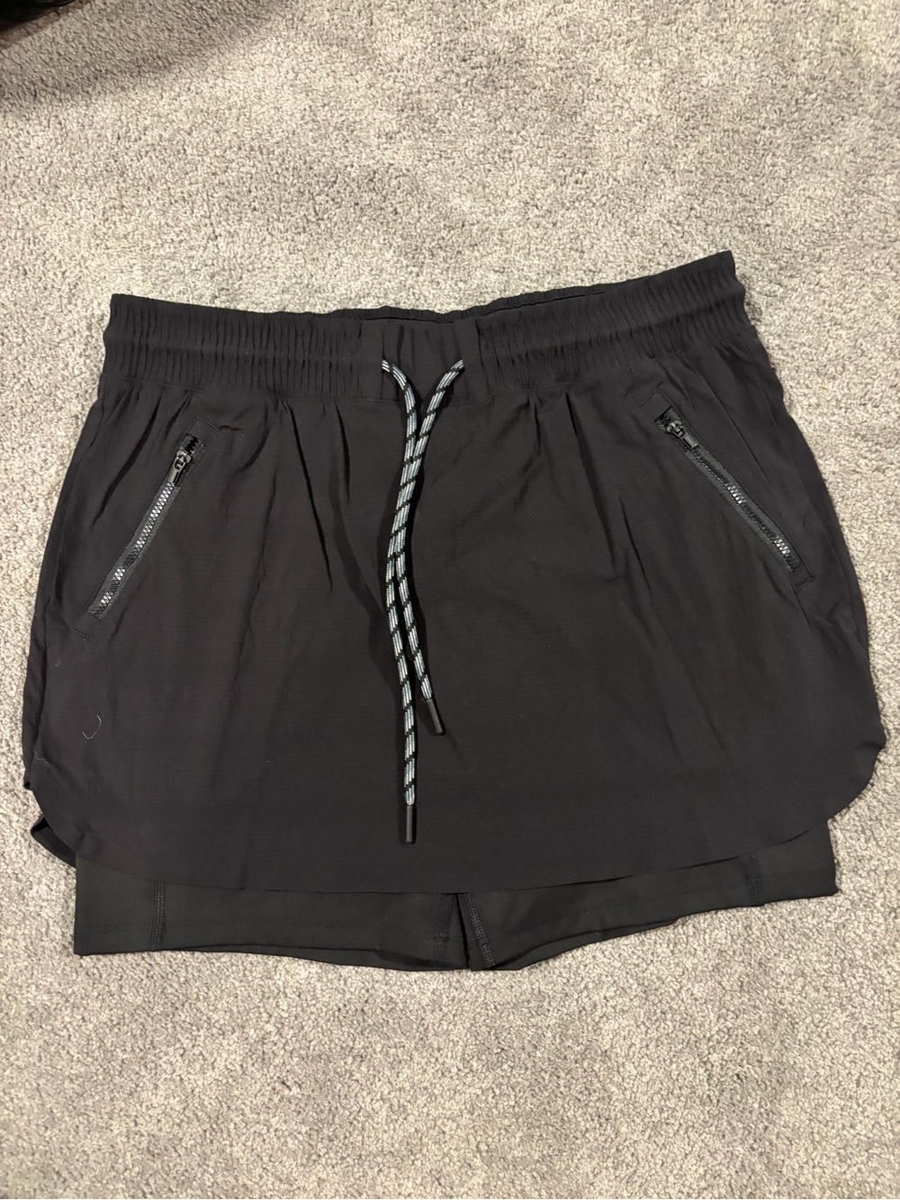 Athletic Black Skort with Zip Pockets